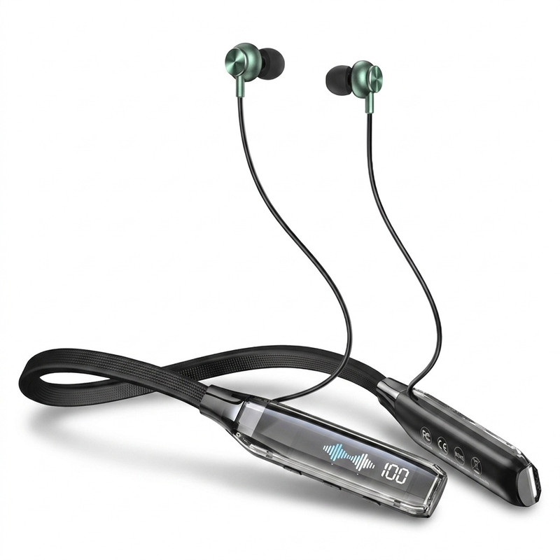 هدفون بلوتوثی گردنی ریمکس مدل RB-S20 با حذف نویز HD، درگاه شارژ USB Type-C، با قابلیت اتصال به چند دستگاه، طراحی ارگونومیک، مقاوم در برابر رطوبت و عرق