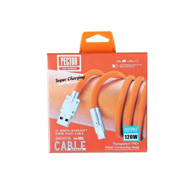 کابل تبدیل USB به USB-C پکتور مدل X120 طول 1 متر