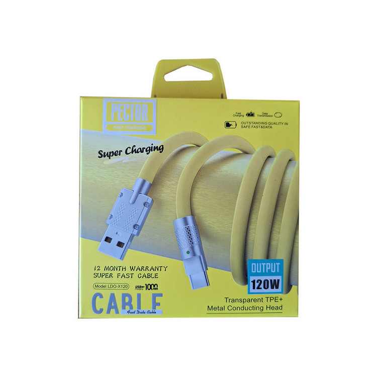 کابل تبدیل USB به USB-C پکتور مدل X120 طول 1 متر