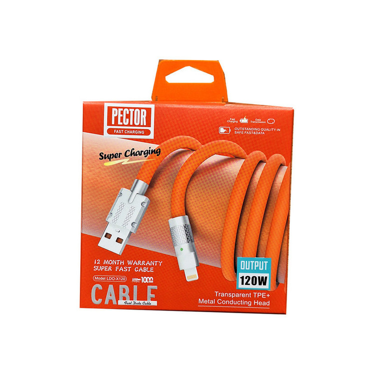 کابل تبدیل USB به lightningh پکتور مدل X120 طول 1 متر