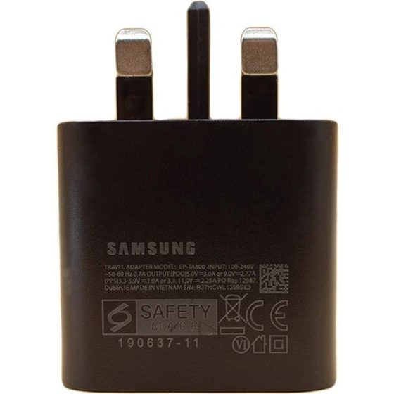 شارژر سامسونگ مدل EP-TA800 توان 25 وات سه پین